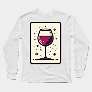 Red Wine Minimalist Art Long Sleeve T-Shirt